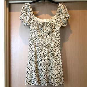 Pacsun dress A-line cream and blue floral. Size M. L.A. Hearts. New